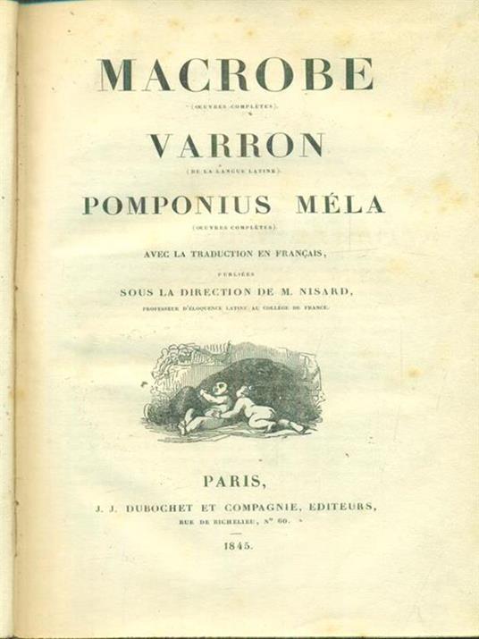 Macrobe, Varron, Pomponius Mela - copertina