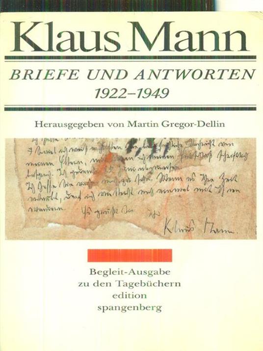 Briefe und antworten 1922-1949 - Klaus Mann - copertina