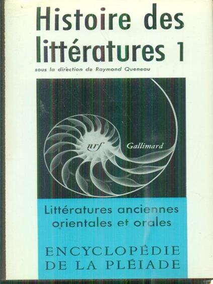 Histoire des litteratures 1 - copertina