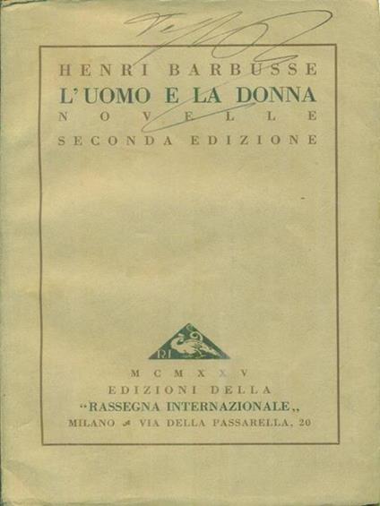 L' uomo e la donna - Henri Barbusse - copertina