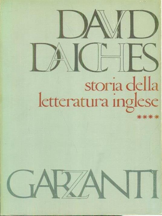 Storia della letteratura inglese 4vv - David Daiches - copertina