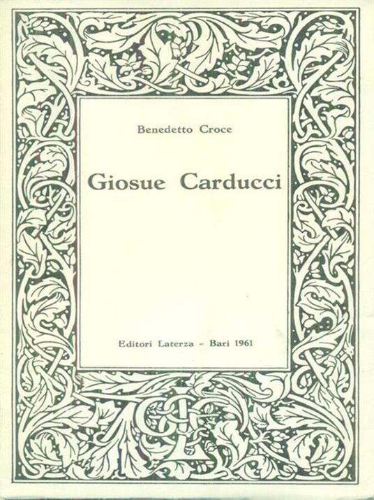 Giosue' Carducci - Benedetto Croce - copertina