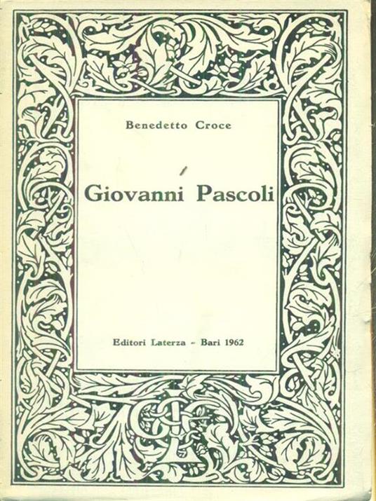 Giovanni Pascoli - Benedetto Croce - copertina