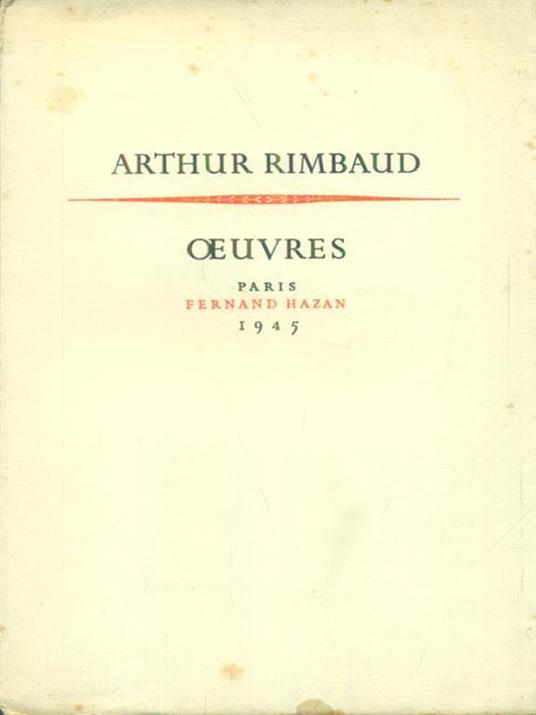 Oeuvres - Arthur Rimbaud - copertina