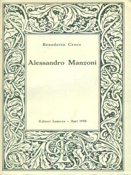 Alessandro Manzoni - Benedetto Croce - copertina