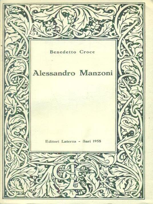 Alessandro Manzoni - Benedetto Croce - copertina