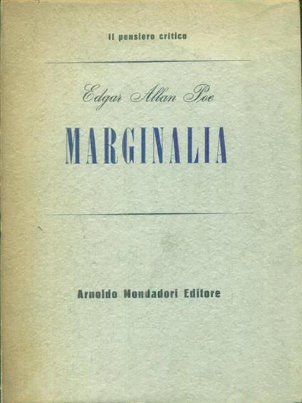 Marginalia - Edgar Allan Poe - copertina