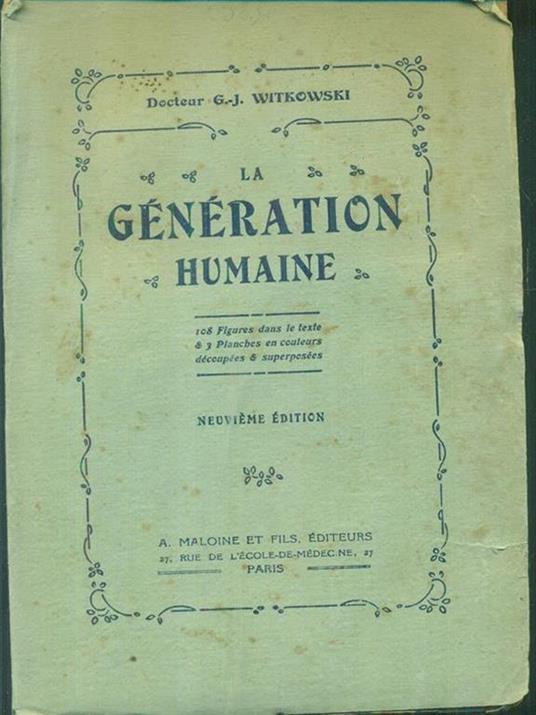 La generation humaine - G. Witkowski - copertina