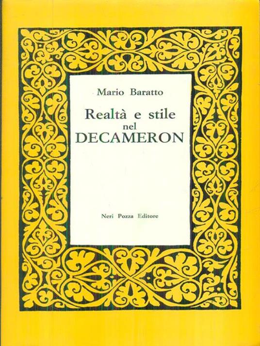 Realta' e stile nel Decameron - Mario Baratto - copertina