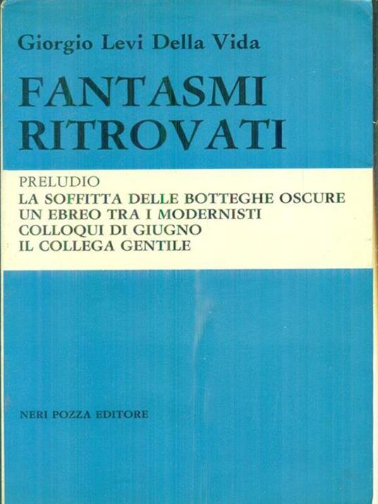 Fantasmi ritrovati - Giorgio Levi Della Vida - copertina