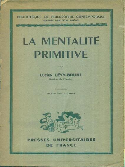 La mentalite' primitive - Lucien Lévy-Bruhl - copertina