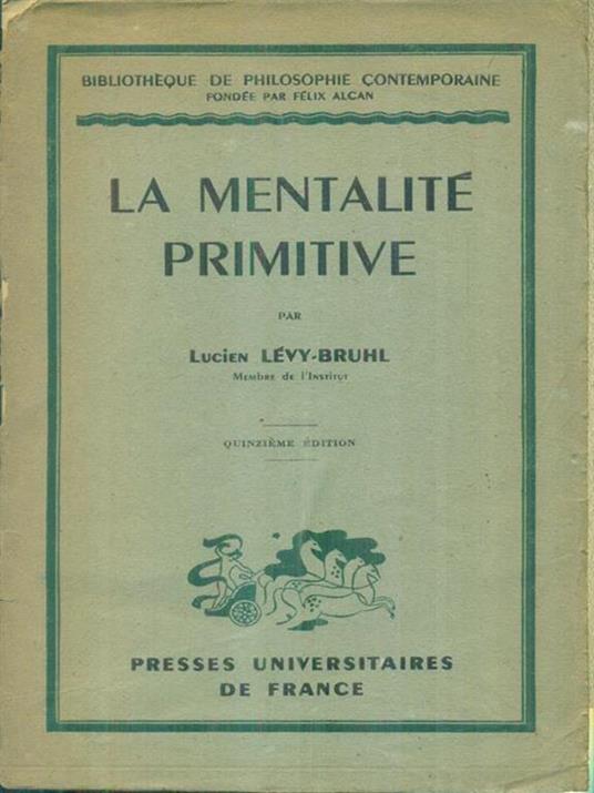 La mentalite' primitive - Lucien Lévy-Bruhl - copertina