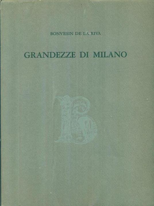 Grandezze di Milano - Bonvesin de la Riva - copertina