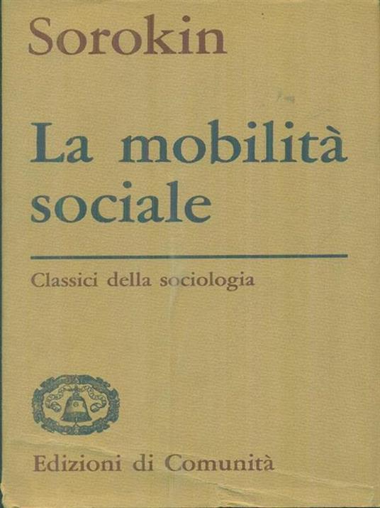 La mobilità sociale - Piririm A. Solokin - copertina