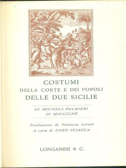 Costumi della corte e dei popoli delle due Sicilie - Michele Palmieri - copertina