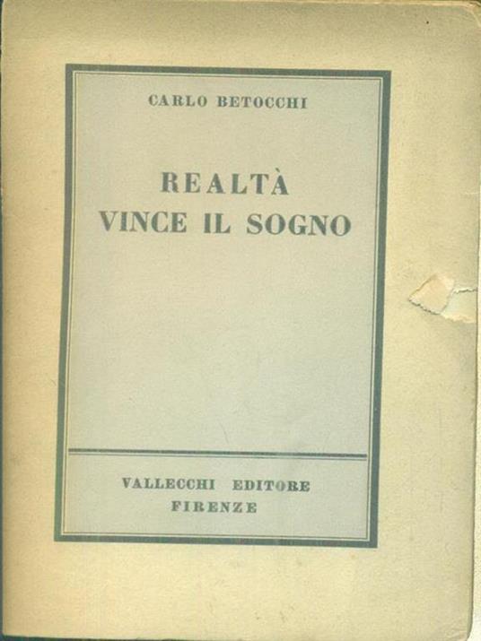 Realtà vince il sogno - Carlo Betocchi - copertina