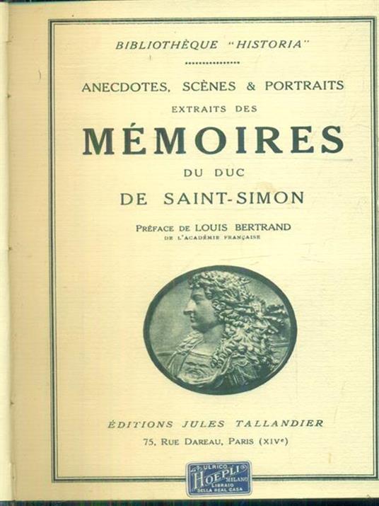 Anecdotes scenes portraits extrait des memoires 3vv - Louis de Saint-Simon - copertina