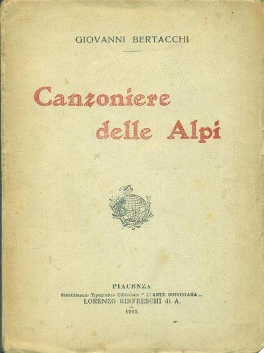 Canzoniere delle Alpi - Giovanni Bertacchi - copertina