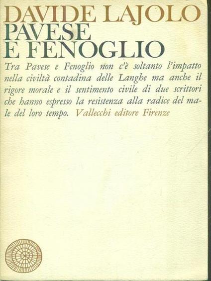 Pavese e Fenoglio - Davide Lajolo - copertina