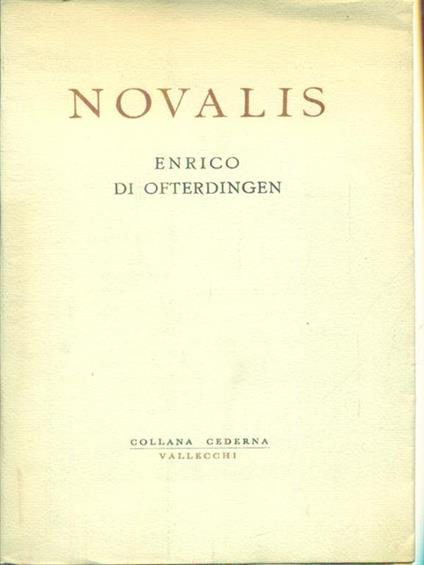 Enrico di Ofterdingen - Novalis - copertina