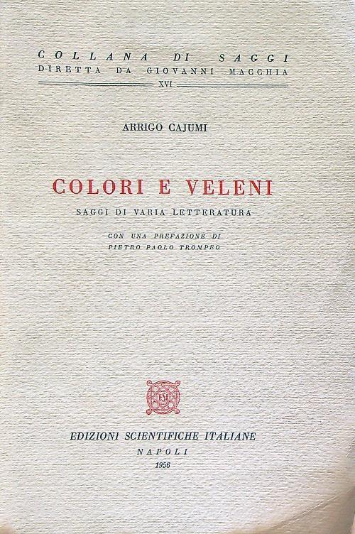 Colori e veleni - Arrigo Cajumi - copertina