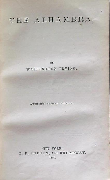 The Alhambra. The works of Washington Irving vol. XV - Washington Irving - copertina