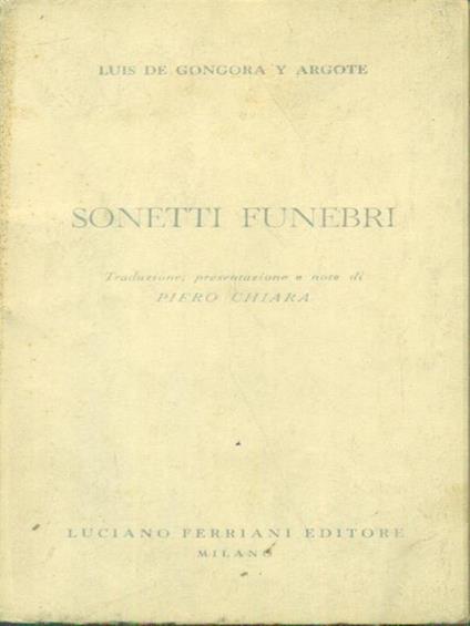 Sonetti funebri - Luís de Góngora - copertina