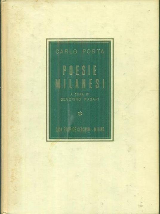 Poesie milanesi 2vv. - Carlo Porta - copertina