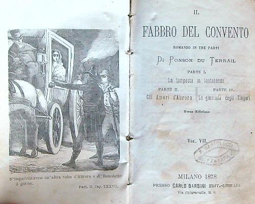Il fabbro del convento - Ponson du Terrail - copertina