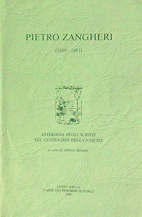Pietro Zangheri 1889-1983 - Alberto Silvestri - copertina