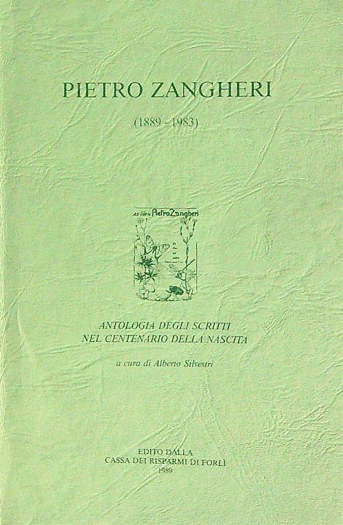 Pietro Zangheri 1889-1983 - Alberto Silvestri - copertina