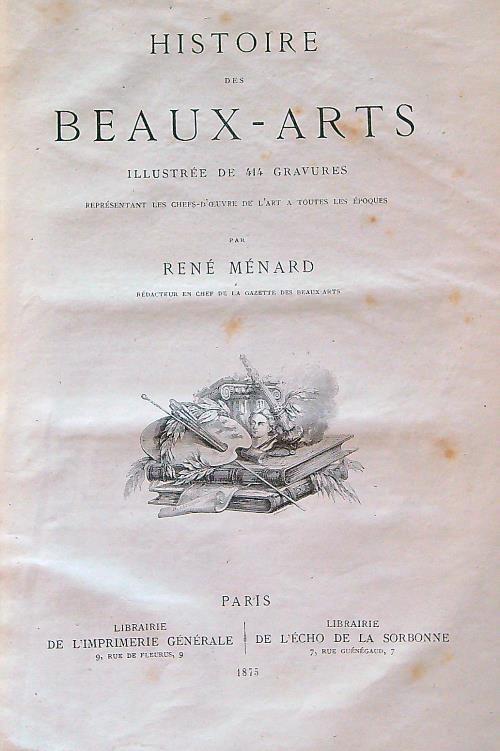 Histoire des Beaux-Arts - Renè Menard - copertina