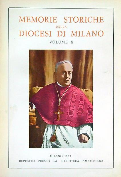 Memorie storiche della Diocesi di Milano vol. X - copertina