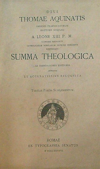 Summa theologica Tertia Partis Racognita - Tommaso d'Aquino (san) - copertina