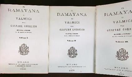Ramayana di Valmici per Gaspare Gorresio 3 vv - Gaspare Gorredo - copertina