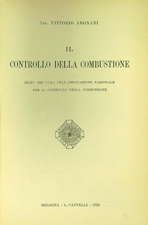 controllo della combustione - Vittorio Stagnani - copertina