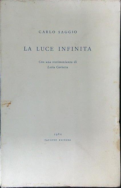 luce infinita - Carlo Saggiomo - copertina