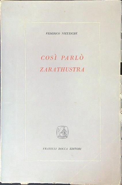 Cosi' parlo' Zarathustra - Friedrich Nietzsche - copertina