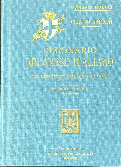 Dizionario Milanese-Italiano - Cletto Arrighi - copertina