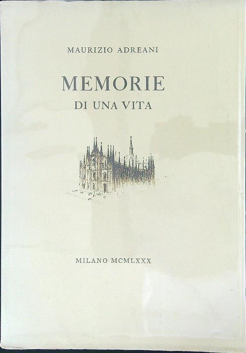 Memorie di una vita - Maurilio Adriani - copertina