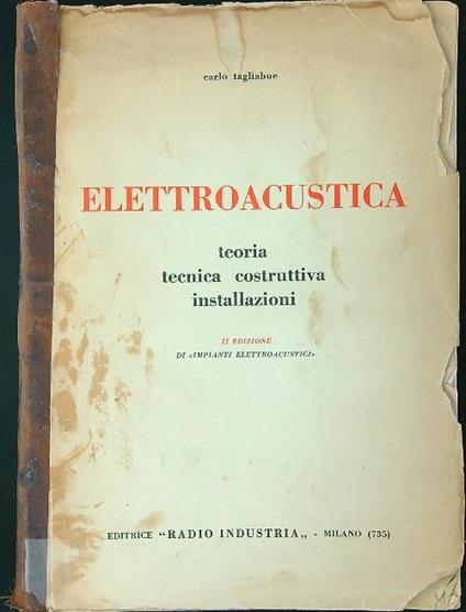 Elettroacustica - Carlo Tagliabue - copertina