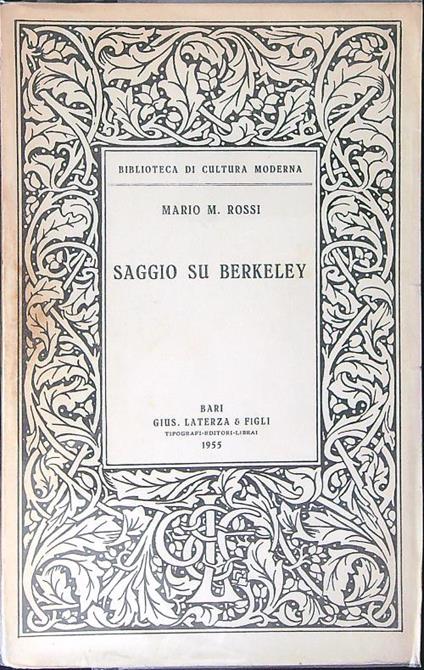 Saggio su Berkeley - Mario Rossi - copertina