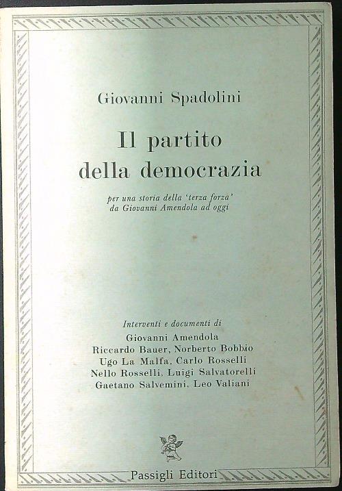 Il partito della democrazia - Giovanni Spadolini - copertina
