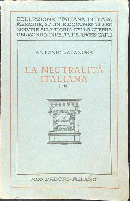 La neutralità italiana 1914 - copertina