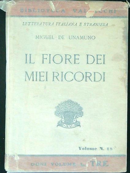 Il fiore dei miei ricordi - Miguel de Unamuno - copertina