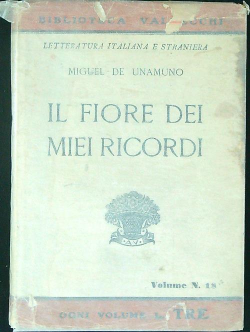 Il fiore dei miei ricordi - Miguel de Unamuno - copertina