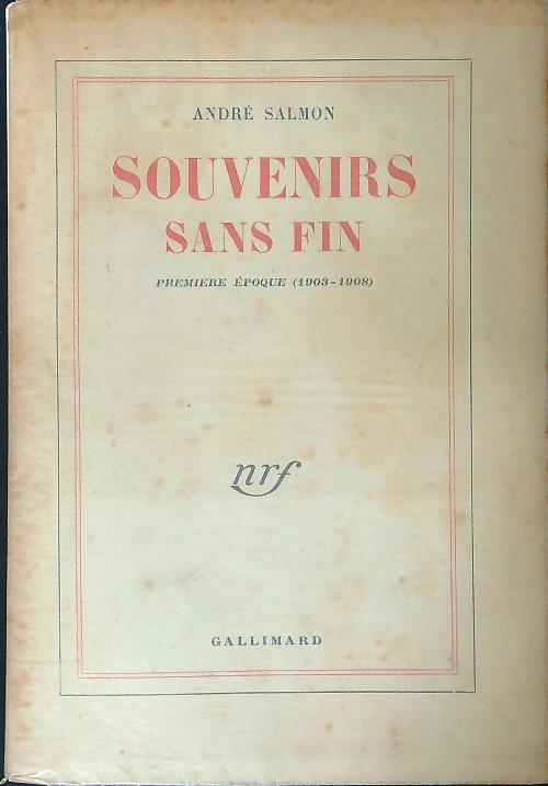 Souvenirs sans fin I - André Salmon - copertina
