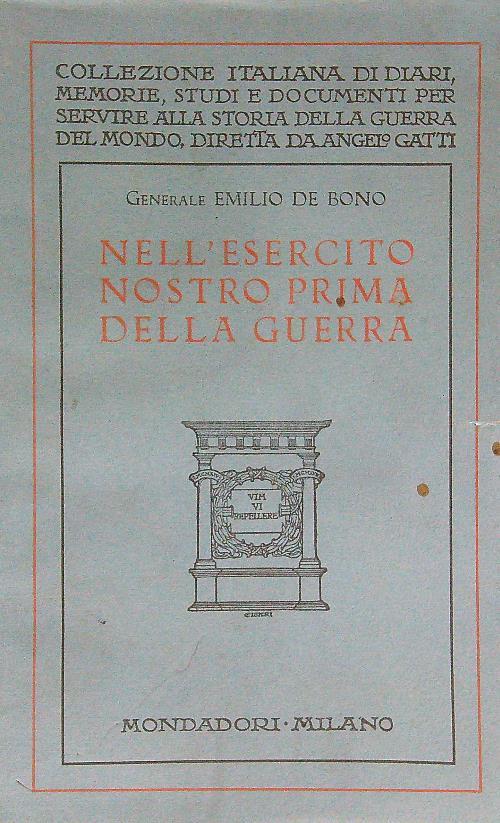 Nell'esercito nostro prima della guerra - Emilio Del Bono - copertina