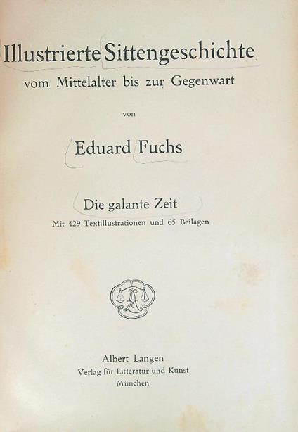 Illustrierte Sittengeschichte vom Mittelalter bis zur Gegenwart. 4vv - copertina