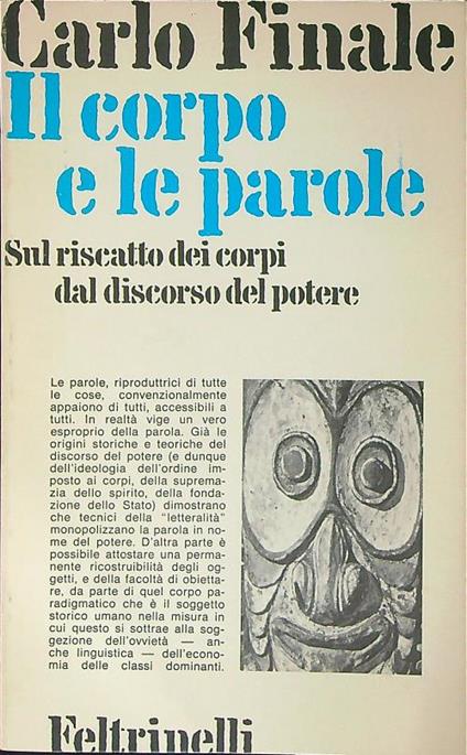 Il corpo e le parole - Carlo Finale - copertina